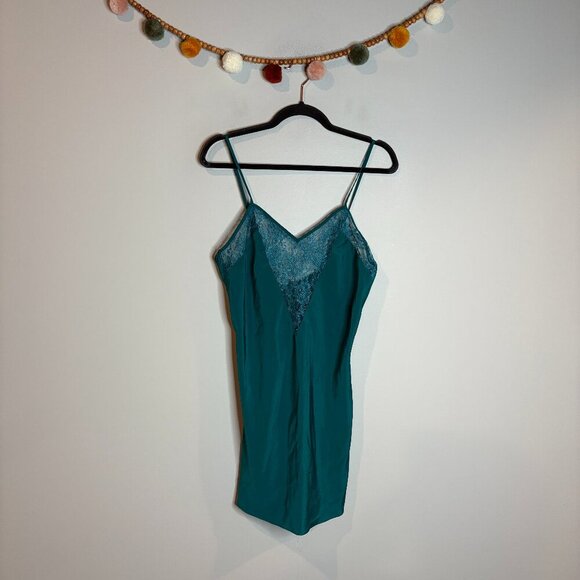 Vintage Victoria's Secret Gold Label teal lacy camisole slip - Picture 1 of 4
